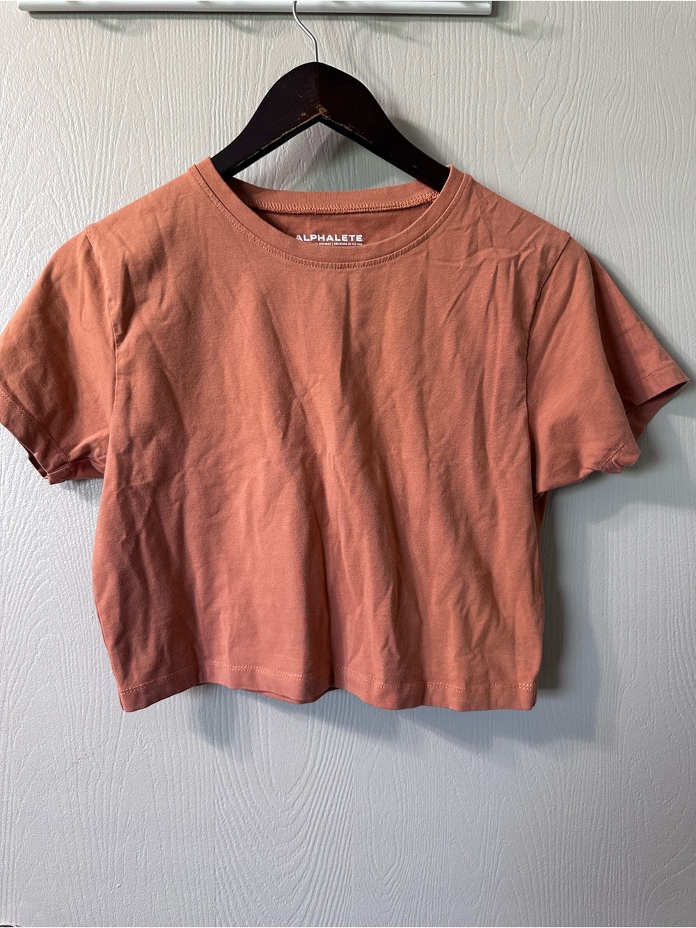 Alphalete Women's Cropped Tee in Terracotta Pink